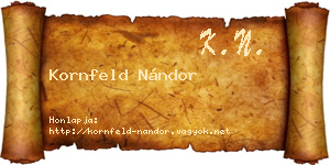 Kornfeld Nándor névjegykártya