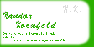nandor kornfeld business card