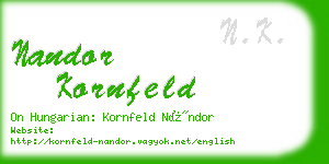 nandor kornfeld business card